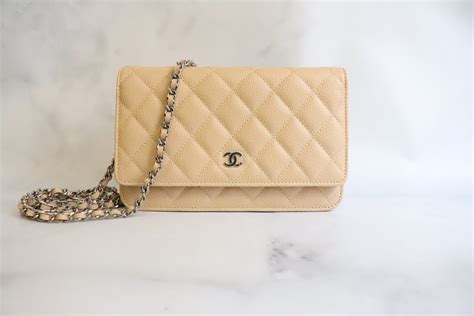 wallet on chain chanel beige|authentic chanel wallet on chain.